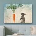thumbnail image 2 of HFDF Canvas Print Wall Art Rabbit with Carrot on Abstract Blue Background Animals Wildlife Digital Art Realism Rustic Scenic Nature Colorful for Living Room, Bedroom, Office - 20x16inch Framed, 2 of 5