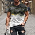 thumbnail image 1 of Qertyioot Chemises de Sport pour Hommes, Pull Imprimé Col Rond Décontracté Shorts de Sport Manches T Shirt, 1 of 5