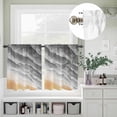 thumbnail image 3 of Gradient Gray Waves Ocean Curtain Tier and Valance Set 3 Piece, Abstract Summer Beach 3-inch Rod Pocket Window Tier Curtains Valance for Kitchen Living Room, 3 of 9