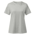 thumbnail image 4 of Womens Plus Size Shirts Ladies Solid Short Sleeve Round Neck Pullover Lace Tops Blouse, 4 of 6