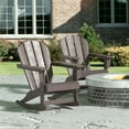 thumbnail image 2 of GARDEN Plastic Adirondack Rocking Chair for Outdoor Patio Porch Seating, White, 2 of 2