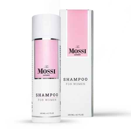 The Mossi London Anti Hair Loss Shampoo for Women, Supports Hair Growth, Anti Residue, Against Thinning Hair, All Hair Types, Praben/SLS/SLES/Alcohol Free, (6.7 fl.oz 200 ml)