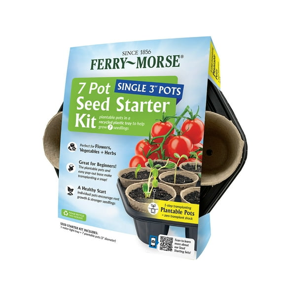 Ferry-Morse Seed Starting Kit with 3-inch Plantable Fiber Pots