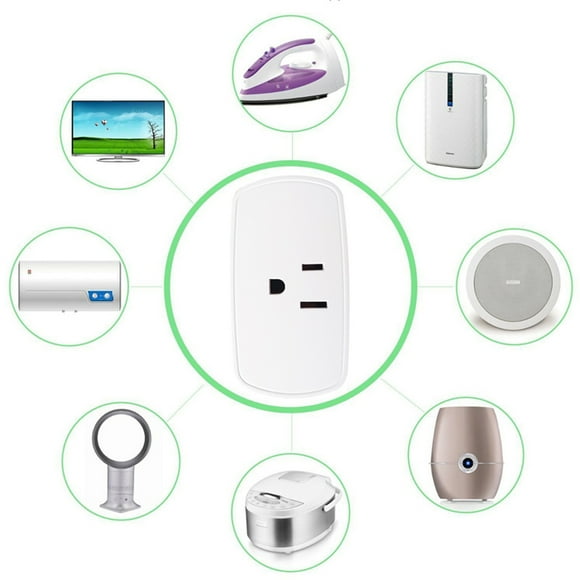 TIMIFIS Surge Protector Smart Plug Mini WiFi Outlet With Remote Control & Timer Function Work With Alexa & Google Assitant 10A Smart Socket No Hub Required 2.4G Wi-Fi On-ly -