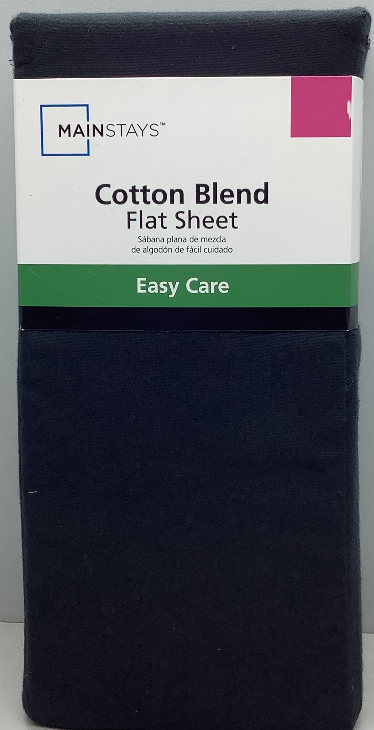 Mainstays Easy Care 300 Count Rich Black CVC Cotton Blend Flat Sheet, Full