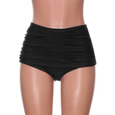 Black Women s Swimwears Tankinis Set  Women S High Waisted Swim Bottom Ruched Bikini Tankini Swimsuit Briefs Bk/Xl Women s Swimwears Tankinis Set XL