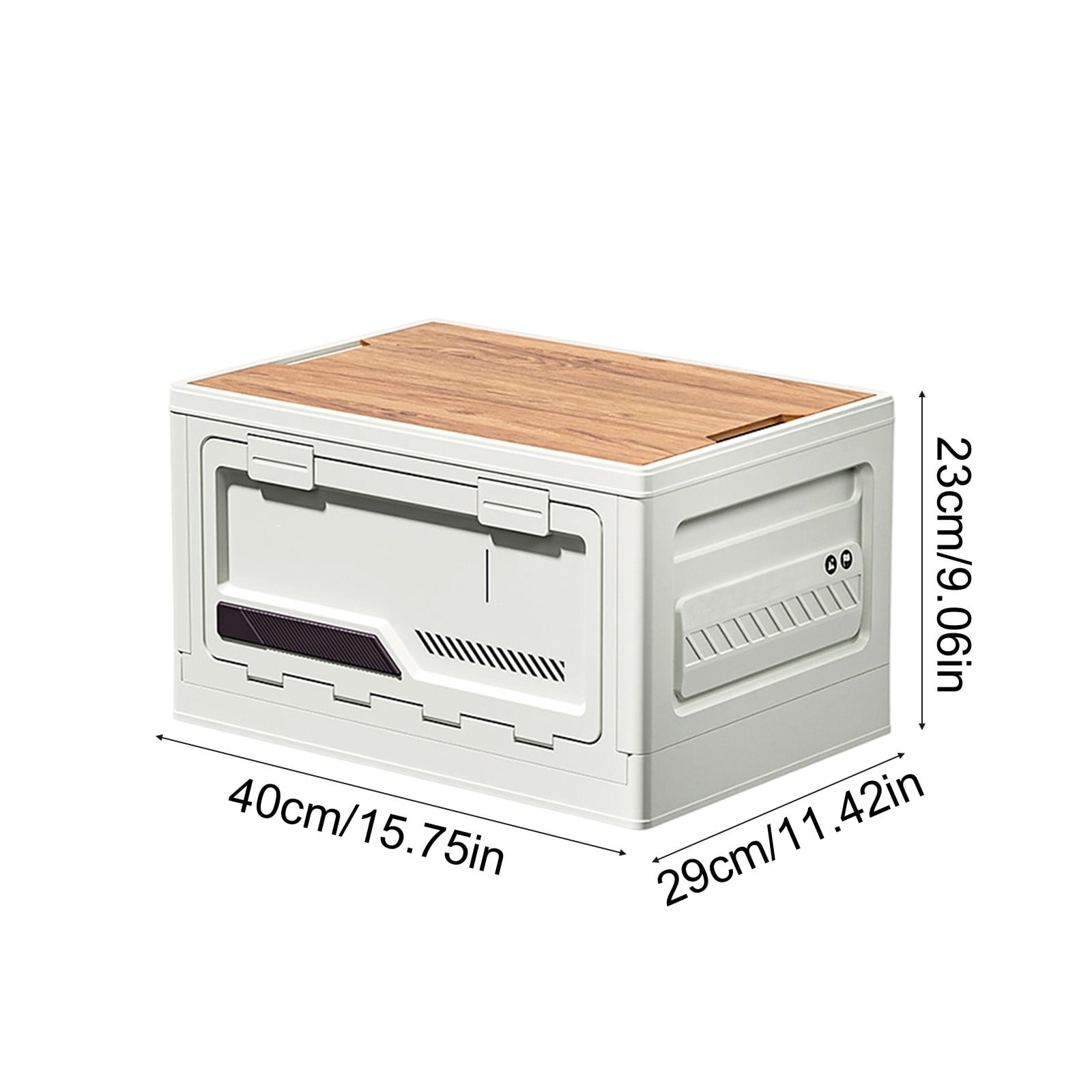 15.75x11.42x9.06 Inch Outdoor Camping Storage Box Foldable Side Door Plastic Container for Car Trunk Organization