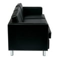 OSP Home Furnishings Pacific Easy-Care Black Faux Leather Sofa Couch ...
