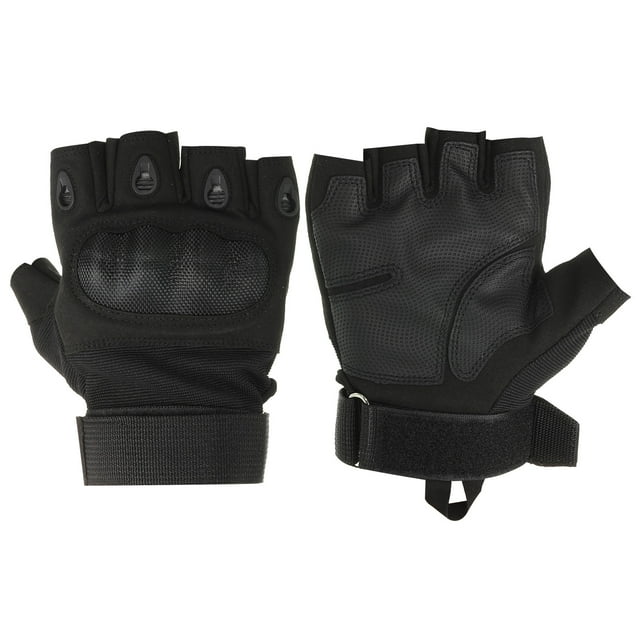 Guantes sin dedos Uxcell para trabajo al aire libre, guantes de medio dedo, guantes transpirables para entrenamiento, color negro, talla XL