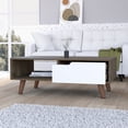 thumbnail image 2 of Dark Brown and White Coffee Table with Shelf / One Drawer for Easy Storage, 2 of 2