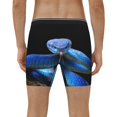 thumbnail image 2 of Men's Boxer Briefs, Blue Viper Snake Soft and Breathable Mens Underwear Boxer Briefs With Widen Waist, 2 of 5