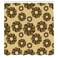 thumbnail image 2 of Ambesonne Floral Shower Curtain, Polka Dot Back Abstract Spot, 69"Wx84"L, Mustard Cream, 2 of 4