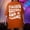 7-Orange, variant on Oversized Tops for Womens Double Letter Print Tshirt Tops Drop Shoulder Tunic Blouse Summer Loose Pullover Tees