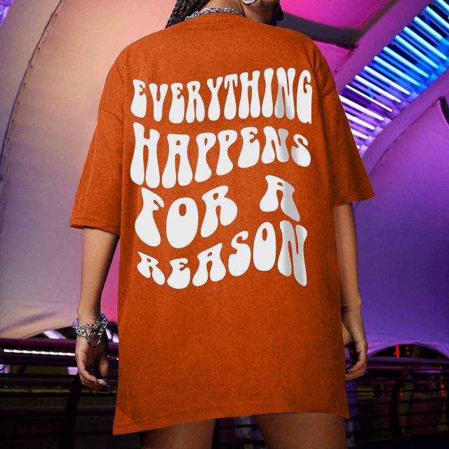 Mikilon Oversized T Shirts For Women Plus Size Slogan Graphic Drop Shoulder Short Sleeve Tops Summer Loose Pullover Tees