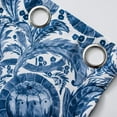 thumbnail image 2 of DriftAway Millie Watercolor Floral Botanical Pattern Lined Blackout Grommet Window Curtain 2 Panels 52"Wx84"L Navy, 2 of 5