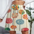 thumbnail image 3 of Sweets And Rainbow Lollipops Pattern Women's High Waist Skirt Stretchy Casual Mini Skirt, 3 of 8