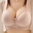 thumbnail image 2 of JGGSPWM Middle-Aged And Elderly Women Without Underwire Bra Striped Breathable Comfortable Underwear Bra Pink XL, 2 of 4
