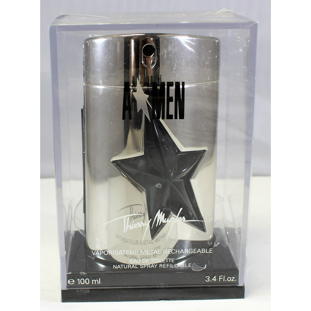 Thierry Mugler Angel Men By Thierry Mugler Metal Rechargeable 3.4 Oz Eau De Toilette Spray For