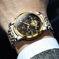 thumbnail image 4 of OLEVS Mens Watches Chronograph Business Dress Quartz Stainless Steel Waterproof Luminous Date Wrist Watch For Men Blue Dial, 4 of 11