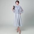thumbnail image 1 of Robe de Soirée station Européenne Femme 2024 Nouvelle Robe Bleu Marine Usuelle Longue Robe Annuelle, 1 of 7