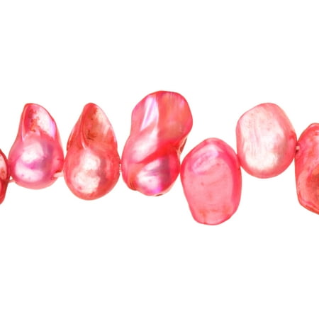 Hot Pink Freshwater Cultured Pearls Natural Teardrop, C+ Graded, 13x5x7mm (Approx.), 15.5Inch