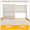 thumbnail image 6 of Historyli FULL Size Bed Frame,Corduroy Upholstered King Bed Frame with Wingback Headboard,No Box Spring Needed,Solid Wooden Slats,Noise Free,White/Wooden Feet, 6 of 7