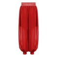 thumbnail image 5 of Aislor Belly Dance Pants Satin Tribal Baggy Pants Arabian Princess Cosplay for Halloween Carnival Red 12, 5 of 7