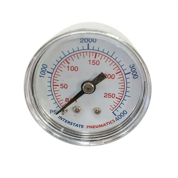 Interstate Pneumatics G21014000 1/8" NPT Rear Mount Pressure Gauge,11