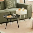 thumbnail image 6 of Modern Round Table Side Table for Living Room Bedroom Nightstand 15.75" x 21.65", Black, 6 of 8