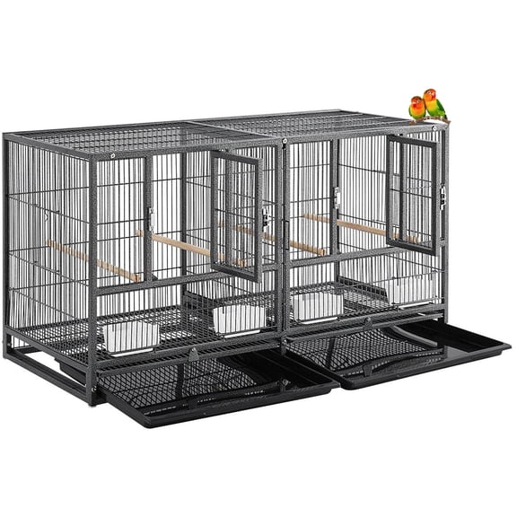Stackable Bird Flight Breeder Cage Center Divider Side Nesting Box Doors Metal Bird Cage for Small Birds Lovebirds Finch Canaries Parakeets Cockatiels Budgies