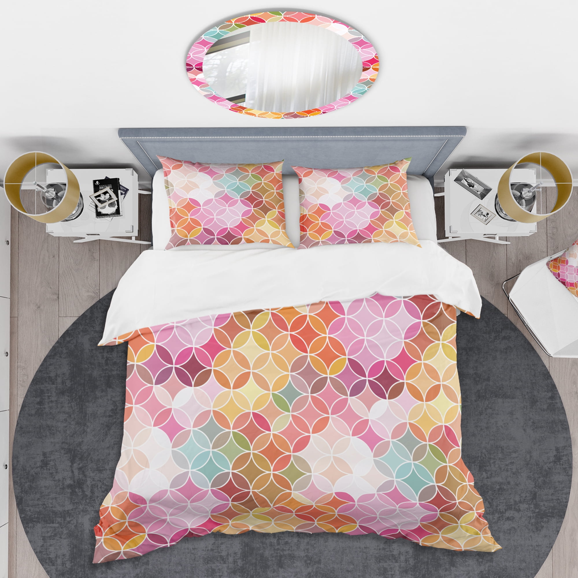 Designart 'Geometrical Retro Design II' Mid-Century Modern Duvet Cover Set
