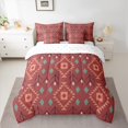 thumbnail image 2 of Manfei Adult Tribal Hippie Bedding Comforter Set 7 Pieces, Western Bohemian Aztec Full Bedding Set, Fashion Square Triangle Reversible Fitted Sheet Flat Sheet, Red Super Cozy Room Decor, 2 of 7