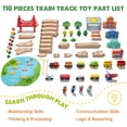 thumbnail image 3 of 110PCS Wooden Train Set for Kids Ages 3-, Compatible with Major Brands, Fun Railway Playset, 3 of 7