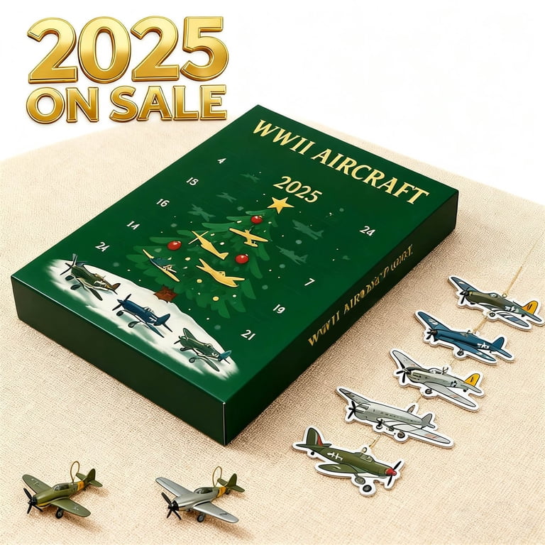 Calendrier De L'Avent Avions De Combat 2025 - 24 Miniatures D'avions, Acrylique 26x18 Cm, Pour Collectionneurs Et Décoration Noël