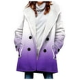 thumbnail image 4 of Spring Saving GaThRRgYP Women's Cotton Jacket,Velvet Double Breasted Hooded Solid Color European and American Mid Length Women's Solid Color Temperament Commuting Jacket, 4 of 5