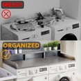 thumbnail image 2 of 2-Tier Washer Dryer Countertop, Laundry Wood Shelf Topper with Edge, Universal Fit, Suitable for Washer and Dryer Laundry Hamper Counter Storage (Grey), 2 of 8