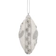 thumbnail image 4 of Northlight 4ct Rhinestone Shatterproof Christmas Teardrop Ornament Set 4.5" - White/Silver, 4 of 4