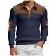 thumbnail image 2 of Ceisia Men Color Block Long Sleeve Zipper Casual Daily Outdoor Versatile Gift Fashion Athletic Top, 2 of 8