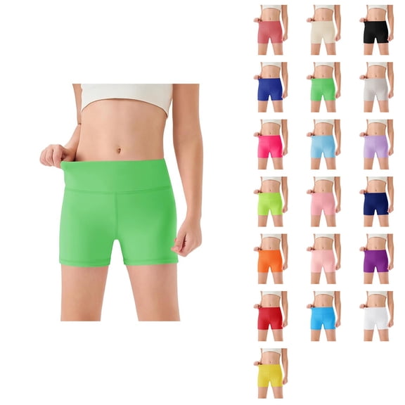 High Waist Yoga Dance Shorts for Girls – Comfortable Athletic Workout Capris with Soft Stretch Fabric, Kids Gymnastics Biker Shorts (Ages 5-14)