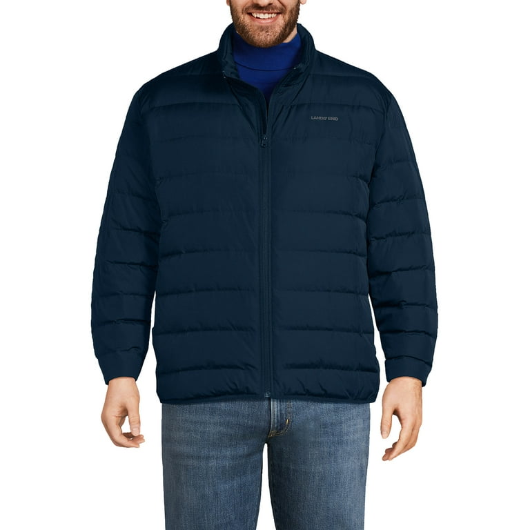 90s LAND’S END  down puffer jacket Vintage 90s Lands' End Navy Blue Goose Down Puffer Jacket