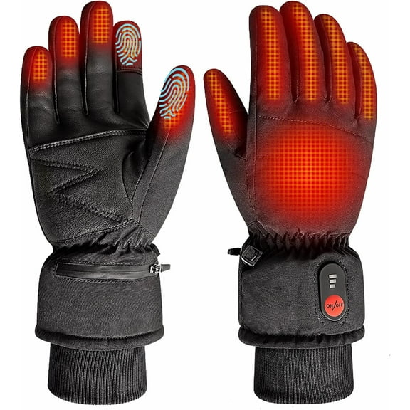 SNOW DEER Electric Heated Gloves for Men Women, 7.4V 2200mAH Rechargeable Battery Heated Work Glove, Touchscreen Winter Hand Warmer Gloves for Motorcycle Skiing Riding Arthritis & Raynaud's