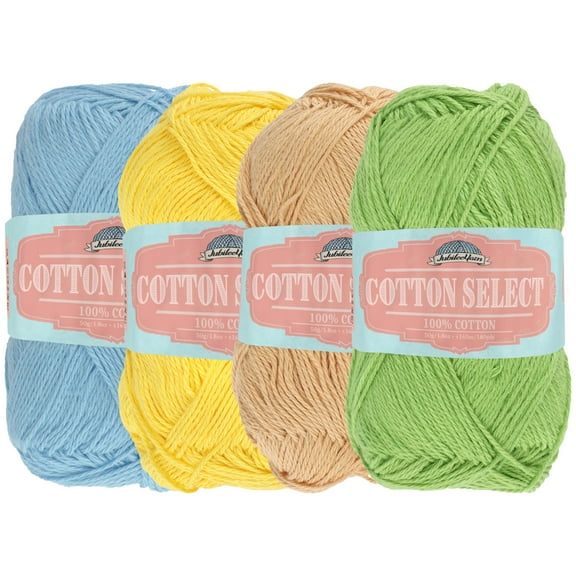 JubileeYarn Cotton Select Yarn - 50g/Skein Sport Weight - Inspiration Assortment 87-4 Skeins