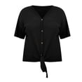 Eccviko Workout Shirts Large Womens Plus Size Tops Short Sleeve V Neck