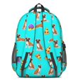 thumbnail image 3 of Boxer and Pizza Blue Pattern Cute School Backpack Bag with Padded Back and Adjustable Shoulder Straps 16.9 X 12.6 X 5.9 Inches, 3 of 5