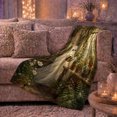 thumbnail image 6 of Whimsical Ghost Greenhouse Scene Lush Plants Cottagecore, Festive Halloween Scene, Warm Flannel Blanket for Sunroom and Reading Nook, Art Lovers Halloween Gift, Rustic Home Decor, 6 of 9