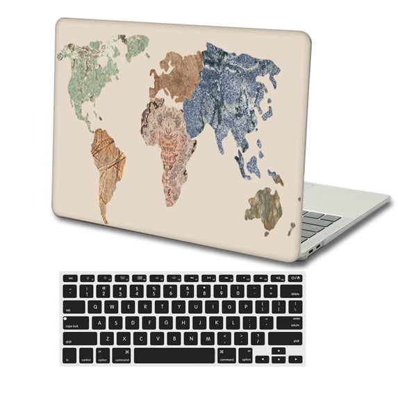 KSK KAISHEK Compatible with MacBook Pro 14" Case 2023 - 2021 Release Model A2779 M2/A2442 M1, Plastic Hard Case + Black Keyboard Cover, Geography 117