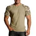 thumbnail image 2 of Mens T-shirts Short Sleeve Summer Crewneck Camo Raglan Patchwork Tees Casual Comfortable T Shirt for Men Camouflage L, 2 of 5