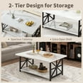 thumbnail image 4 of Cvortll Coffee Table Round Corners, 2 Tier Living Room Table with Storage Shelf, Rectangular Tabletop Center Desk for Small Spaces, White, 4 of 13