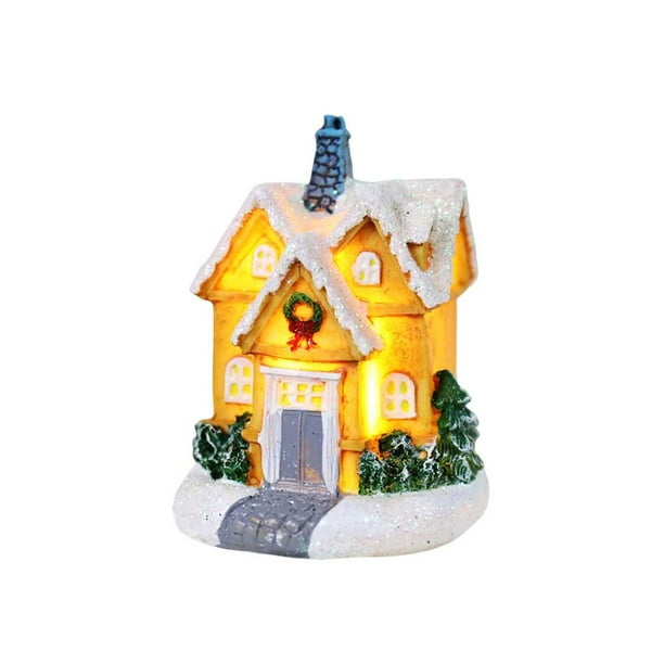 Bewildely Iluminación de Navidad pequeña casa paisaje ventana luminosa ornamento Multicolor artesanía niños regalo escritorio decoración hogar Kits de decoración para fiestas Tipo3 Bewildely HA068056-03