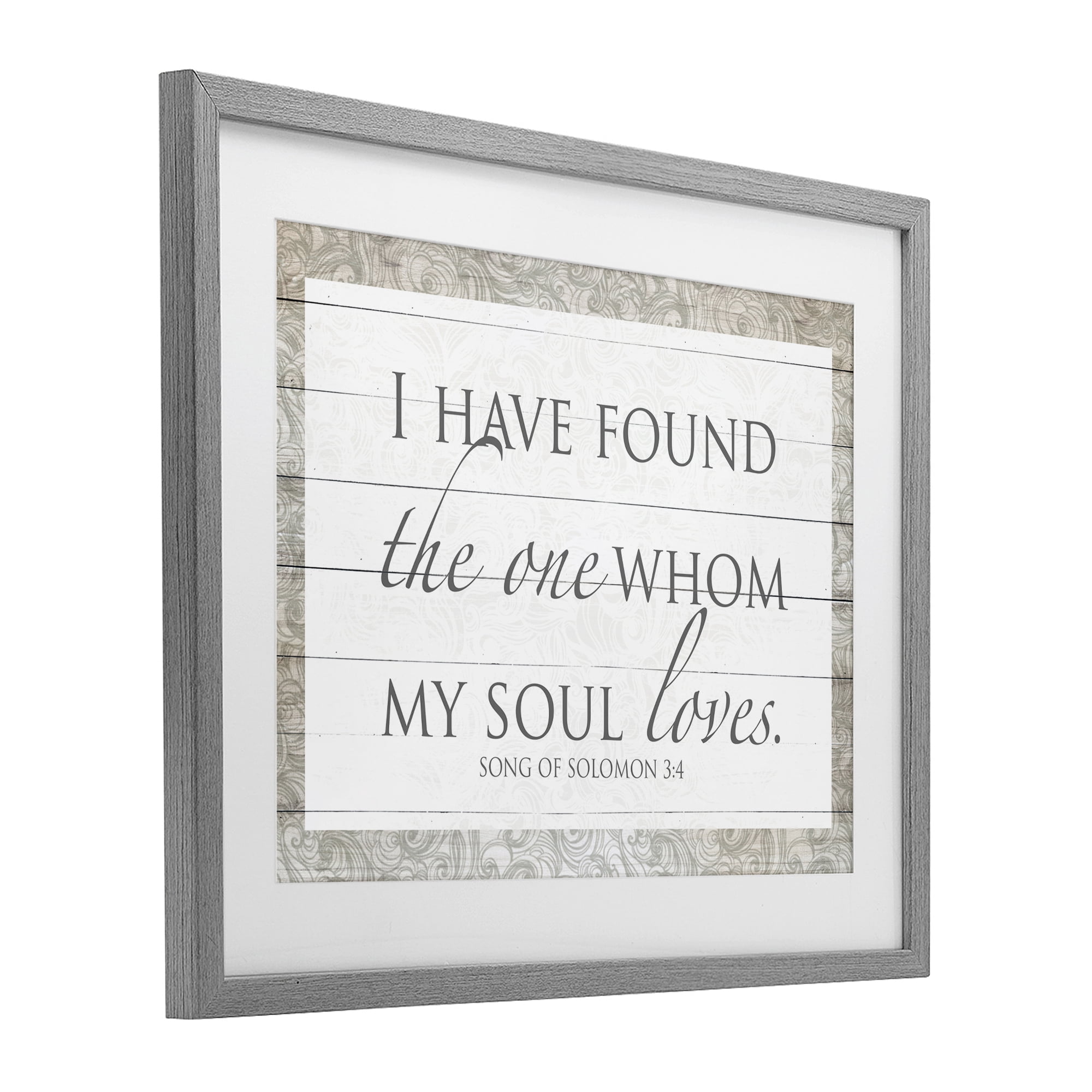 Stupell Industries The One Whom My Soul Loves Gray Framed Print Under Glass, design by SD Graphics Studio
